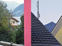 Ussicht am Morge, lings de Bohof - rechts en V-Usschnitt